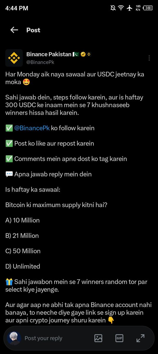 aliasghar626262's tweet photo. @BinancePk winner kab announced honge g? https://t.co/eu0zLvObd6