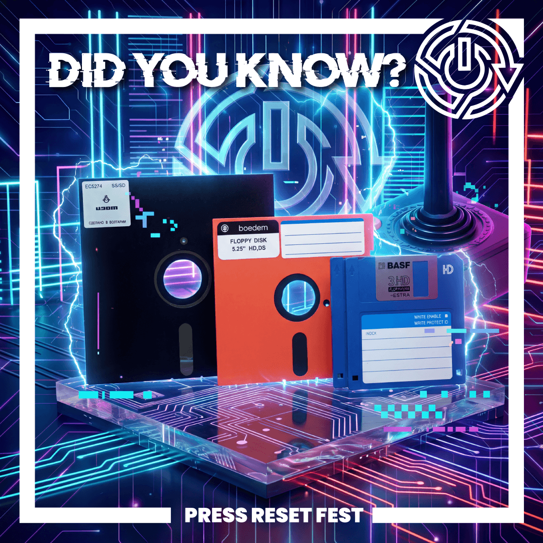 pressresetfest's tweet photo. Zanim pojawiły się pendrive’y i chmura, dane przenoszono na dyskietkach. Najpopularniejsza 3,5-calowa mieściła tylko 1,44 MB, a większe gry zajmowały ich kilka. Historię takich technologii przypomnimy na Press Reset Fest 2027! https://t.co/4jLAx1Qf31
