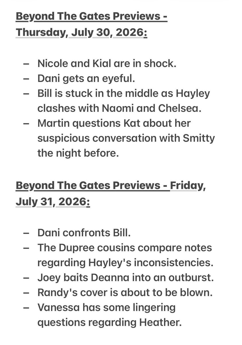 niki_smith1's tweet photo. COMING UP next week on Beyond the Gates

🧡⛱️☀️ July 27th - 31st ☀️⛱️🧡

🚨🚨 SPOILERS INCLUDED 🚨🚨 

#BeyondTheGates #BTG #Previews #Spoilers https://t.co/N93vEK8eFo