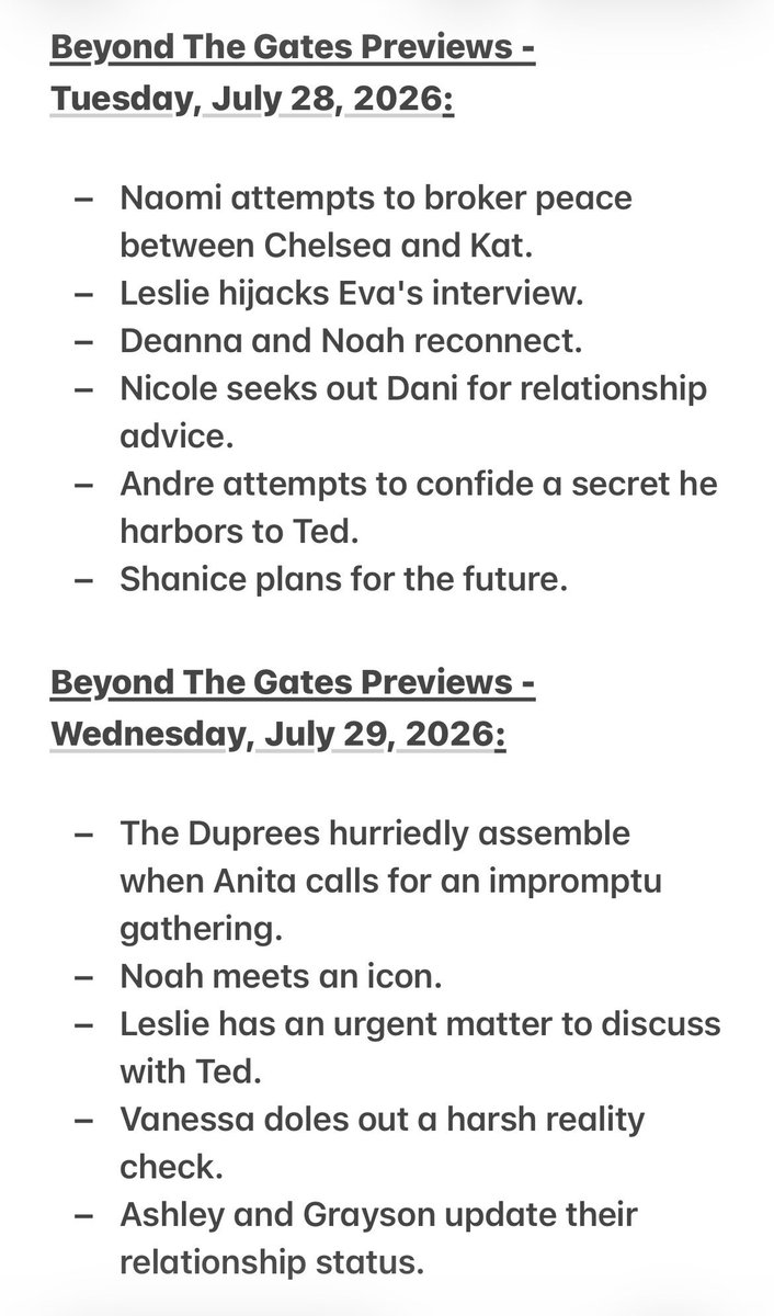 niki_smith1's tweet photo. COMING UP next week on Beyond the Gates

🧡⛱️☀️ July 27th - 31st ☀️⛱️🧡

🚨🚨 SPOILERS INCLUDED 🚨🚨 

#BeyondTheGates #BTG #Previews #Spoilers https://t.co/N93vEK8eFo
