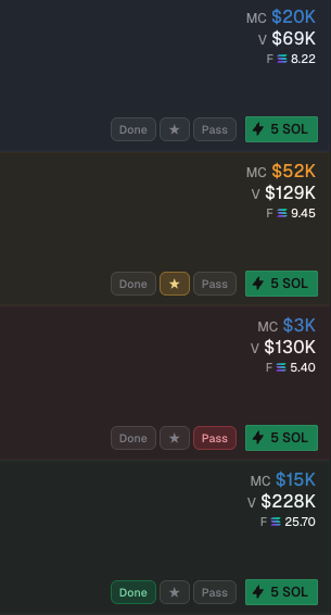 dxrnell's tweet photo. I have a bad habit of overlooking coins when trenching, I miss runners because I just didn't bother looking into it

So I made an extension in 5 mins using grok build letting me mark each card with whether or not I did look into it, and what I think of it

Just build things https://t.co/UkZrkrlCh0