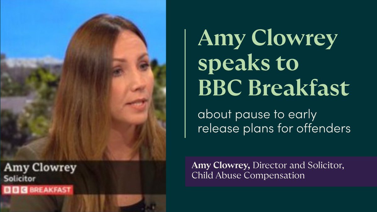 Switalskis's tweet photo. This morning, Amy Clowrey, appeared on BBC Breakfast alongside her client, Sarah Wilson, to discuss the government's decision to pause plans that could have allowed some prisoners to be released earlier than expected.

https://t.co/8XTzVxlicV https://t.co/suzcsafs9m