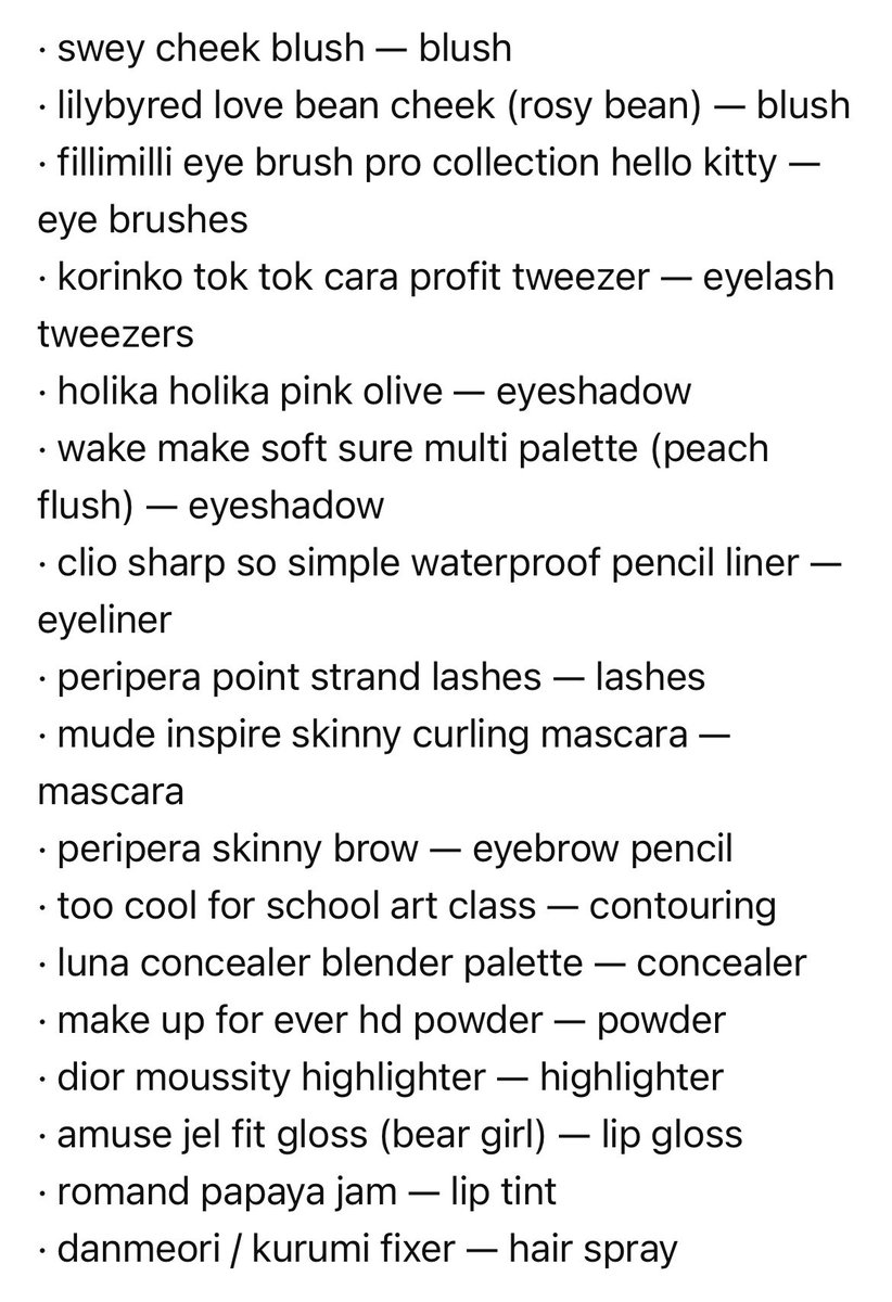 rafsoojin's tweet photo. makeup list from the new video: #soojin #수진 https://t.co/uKZaH5Y5OJ
