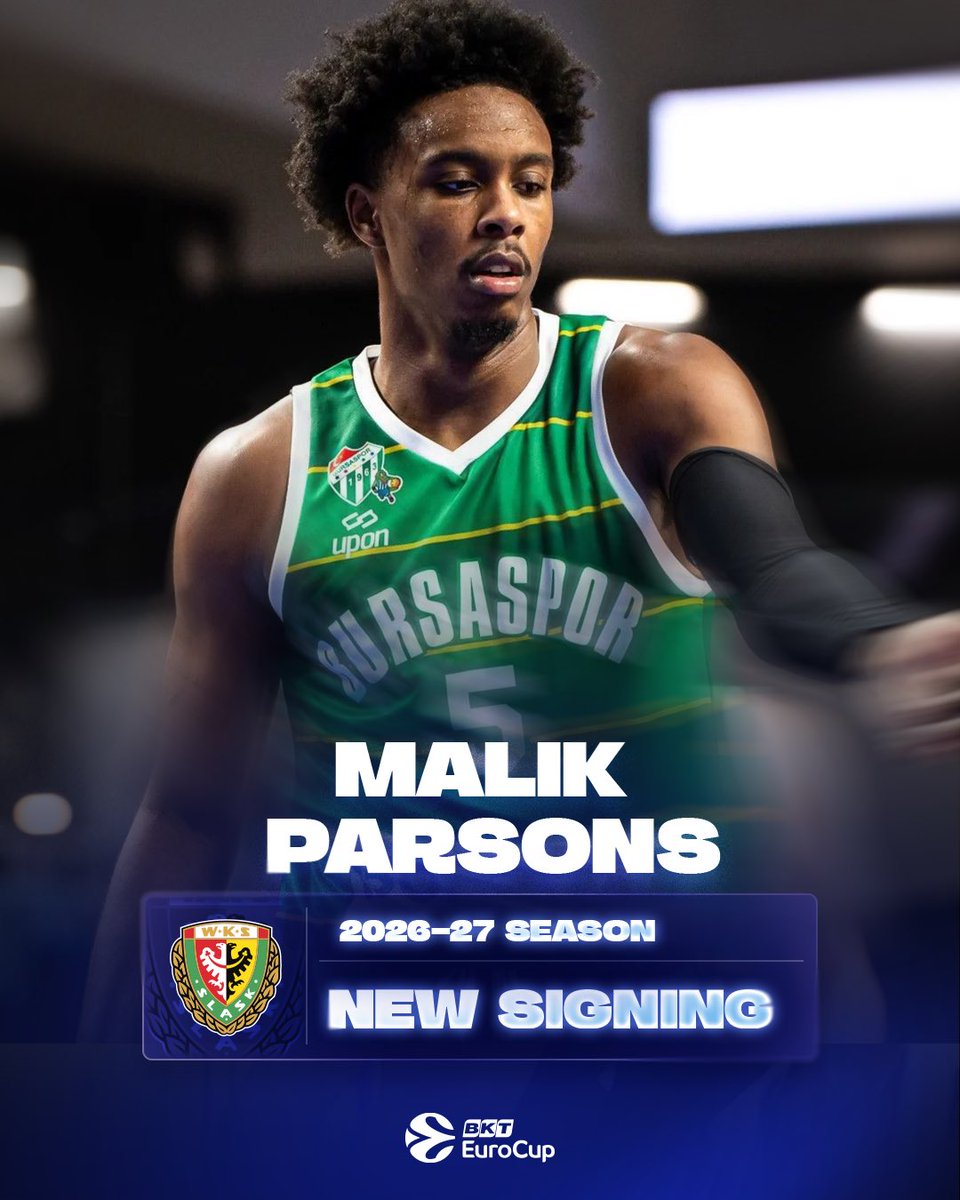 EuroCup's tweet photo. Malik Parsons takes his talents to @WKS_SlaskBasket ✍️

#RoadToGreatness https://t.co/JjvpZN7QKp