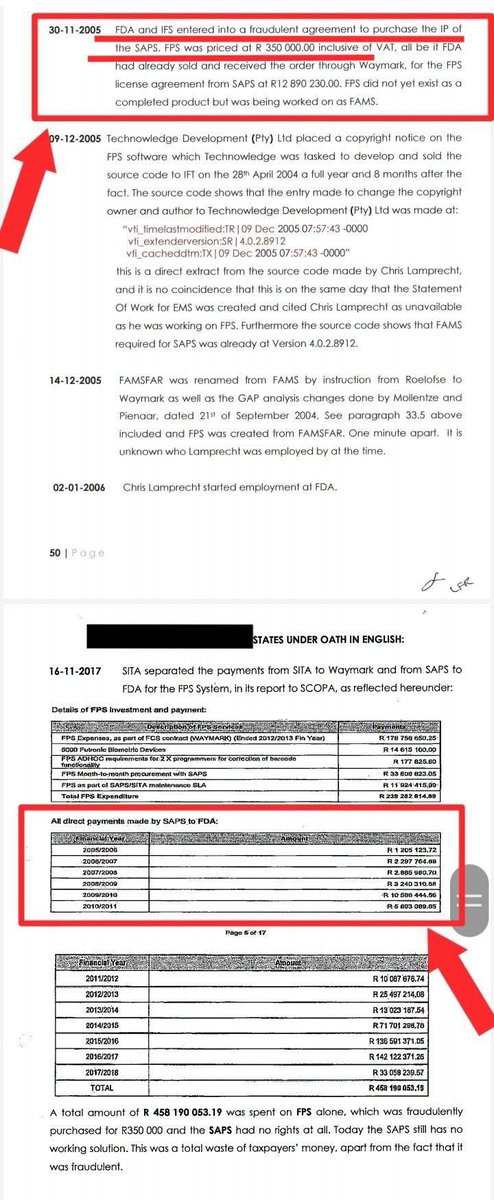 LadyAbahambe's tweet photo. 🚨HOW FORMER POLICEMAN KEITH KEATING LOOTED SAPS TO BUY AIRPLANES TO CREATE HIS AVIATION COMPANY:

[EXCLUSIVE]

The first picture is of former SAPS police officer Keith Keating, & the second picture is a screenshot of the Department of Trade & Industry company registration database Bizportal.

As you can see the Bizportal database shows a company called Tensmar Aviation Services, & it further shows the owner of this aviation company is called Keith Warren Keating, & you can see by the company "M" registration number that this company was created in 2009.

Now let's look at the next picture, it's from page 50 & 51 of an 86 page sworn affidavit by an investigator that was part of Lt General Mfazi's SAPS investigation team. This 86 page affidavit detailed the full background of how Keith Keating captured SAPS & all the various payments made by SAPS to Keith Keating.

Now looking at this screenshot of page 50 of this affidavit, the first paragraph states that Keith Keating's company called FDA entered into a fraudulent agreement to buy the Firearms Permit System (FPS) which was the Intellectual Property (IP) of SAPS for R350 000.

This basically means that the Firearms Permit System was actually owned by SAPS & Keith Keating bought this software illegally. This affidavit details at length how this was fraudulent but let's not get into that for now.

No look at this same picture, page 51 of this affidavit shows that from 2005 to 2010,SAPS made 5 yearly payments to Keith Keating's company FDA. These 5 payments from 2005 to 2010 that SAPS made to Keith Keating totalled R20, 2 million. These payments were made to Keith Keating because Keith Keating was renting the Firearms Permit System back to SAPS, that he had illegally bought from SAPS for only R350 000.

This means that from 2005 to 2010, Keith Keating made a profit of R19, 7 million from SAPS in just 5 years for software he illegally bought from SAPS for just R350 000, & remember the Bizportal screenshot shows that in 2009, Keith Keating established his aviation company. (R19, 7 million in 2010 is equal to R29, 2 million today).

Remember also that before creating his company FDA that illegally bought SAPS at a cheap price of R350 000 software then leased it back to SAPS for R20 million for 5 years, Keith Keating was a low ranking police officer stationed in SAPS technical support services but just 5 years after leaving SAPS he had now bought aircraft to create an aviation company.

This paper trail clearly shows that Keith Keating used the R20 million he looted from SAPS to create his VIP shuttle aviation company, & the last two pictures here are some of his aviation company aircraft, a helicopter & airplane.

I'll be publishing more details of the Keating Cartel, which is the biggest corruption cartel in SAPS history that has stolen over R50 billion from the SAPS over the past 20 since 2005 until today, including what he did with the money he looted from SAPS...

By#BaasKruger