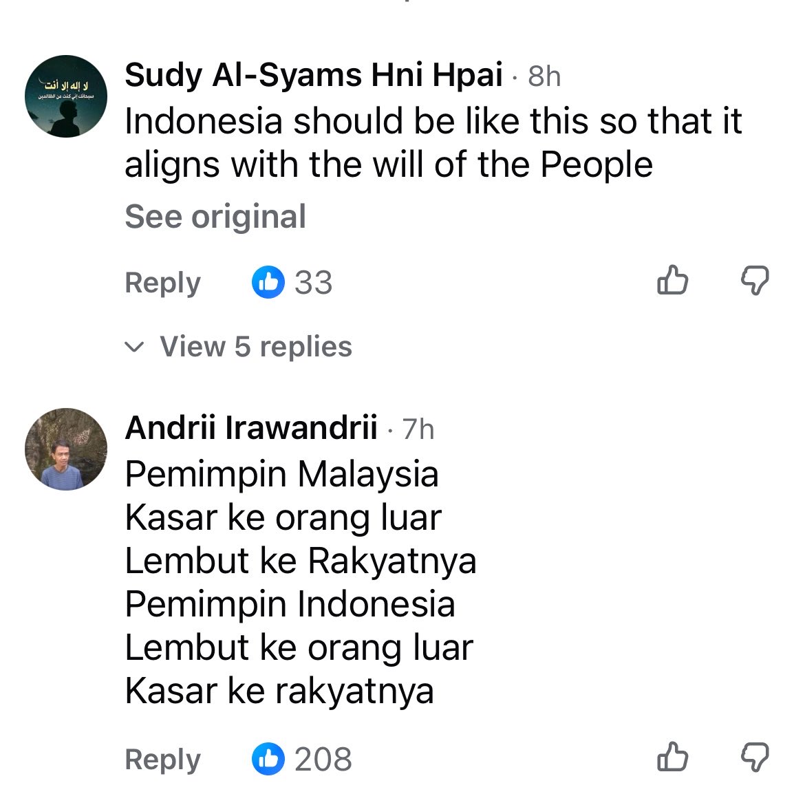 SyedAkramin's tweet photo. Luar biasa komen-komen warga Indonesia. https://t.co/LdRgv8hMuA