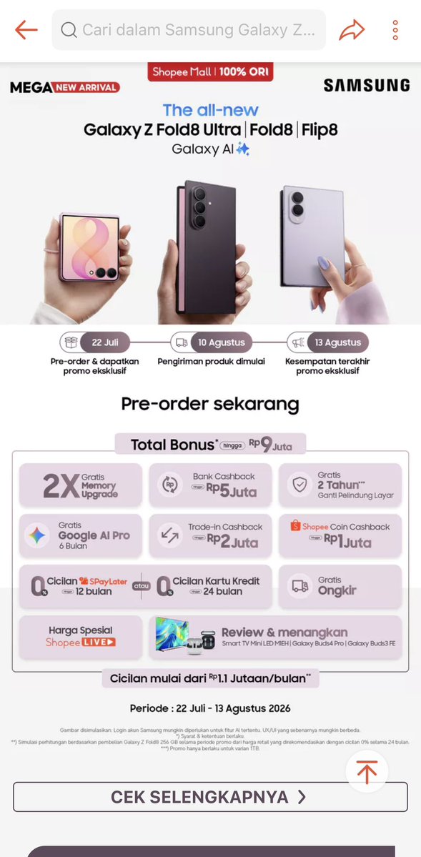 rahasiafortuin's tweet photo. @ShopeeID Siap cobain #GalaxyZFold8 karena suka banget sama rasio baru layarnya yang nyaman banget untuk nonton konten favorit #GalaxyZFold8xShopee #FoldTheDoubt ❤️” https://t.co/vWJGj57Tcr