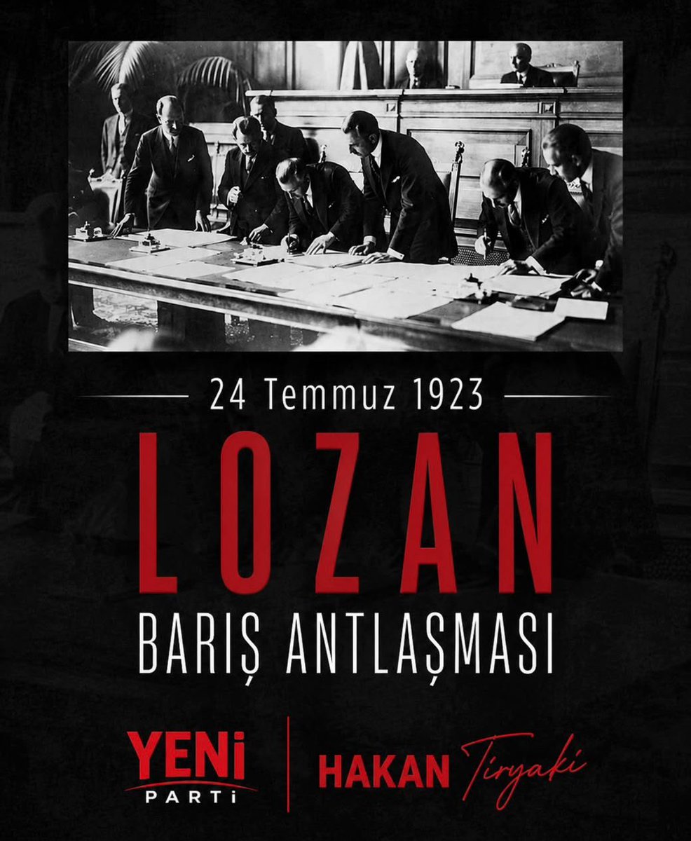 hakantiryakiyp's tweet photo. Lozan bir imza değil; bağımsızlığın dünyaya ilanıdır.
24 Temmuz 1923’te kazanılan diplomatik zafer, Türkiye Cumhuriyeti’nin en önemli dönüm noktalarından biridir.
Başta Gazi Mustafa Kemal Atatürk ve İsmet İnönü olmak üzere emeği geçenleri saygı ve minnetle anıyoruz. 🇹🇷 https://t.co/NrVufToZEL