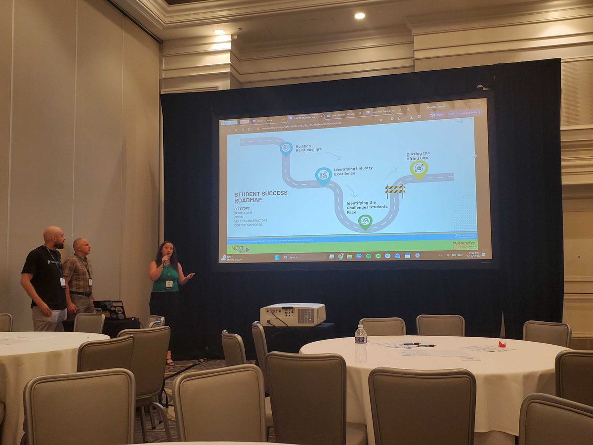 ForwardEdgeOH's tweet photo. This week, a group of our coaches co-presented with the Great Oaks Teaching and Learning team at the ACTE All-Ohio Conference. Together, they shared real student success stories, dove into AI literacy, and highlighted how to support new career tech teachers! 

A big thanks to Great Oaks for an awesome collaboration!

@OhioACTE @GreatOaksOhio
