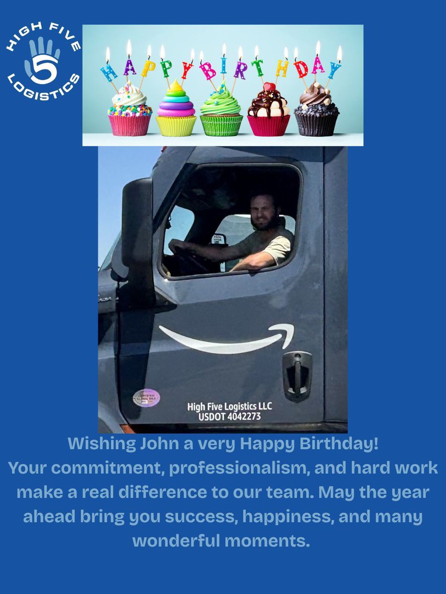 High5Logistics's tweet photo. #HappyBirthday
#BirthdayVibes
#BirthdayCelebration
#CelebrateGoodTimes
#BirthdayMood
#AnotherTripAroundTheSun
#BornToShine
#BirthdayLove
#BirthdayEnergy
#MakeAWish
#TruckingLife
#CDLLife
#DriverWellness
#FleetLife
#BlueCollarWellness
#OverTheRoad https://t.co/4okSwqazzA