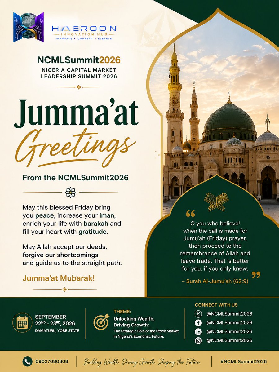 Haeroon_eth's tweet photo. Jumma’at Greetings From The @NCMLSummit2026 https://t.co/d16d77k39R