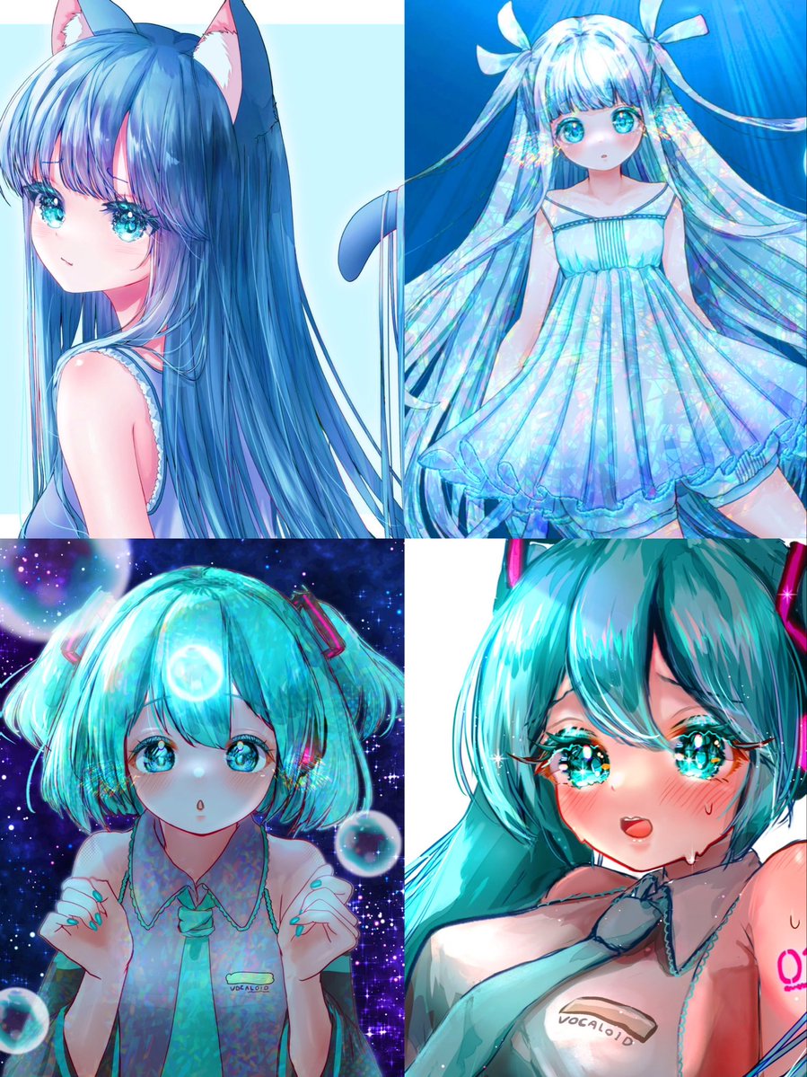 みるくページ 見た人を涼しくさせる青イラスト貼る見た人もやる 青も好き🩵💙🩵💙