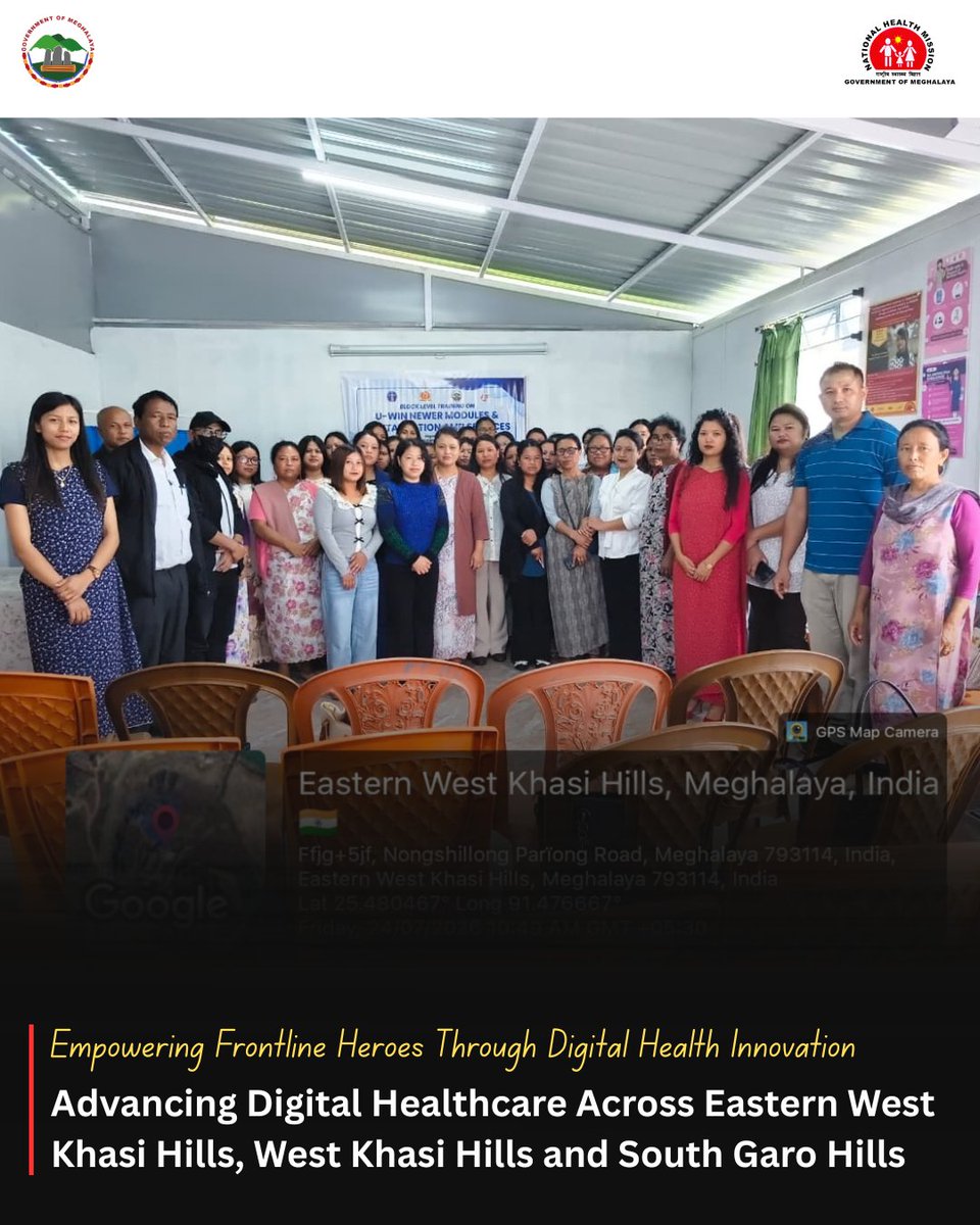 meghalayahealth's tweet photo. The UWIN Newer Utilities Modules & Digitalization of AMB Services training has been successfully completed for ANMs, DEOs, RBSK teams, and BPMUs from Mawthadraishan & Mawshynrut Blocks and Nangalbibra PHC & Siju PHC.
#UWIN #DigitalHealth #AnemiaMuktBharat #Immunization https://t.co/DXGKn4u6Mw