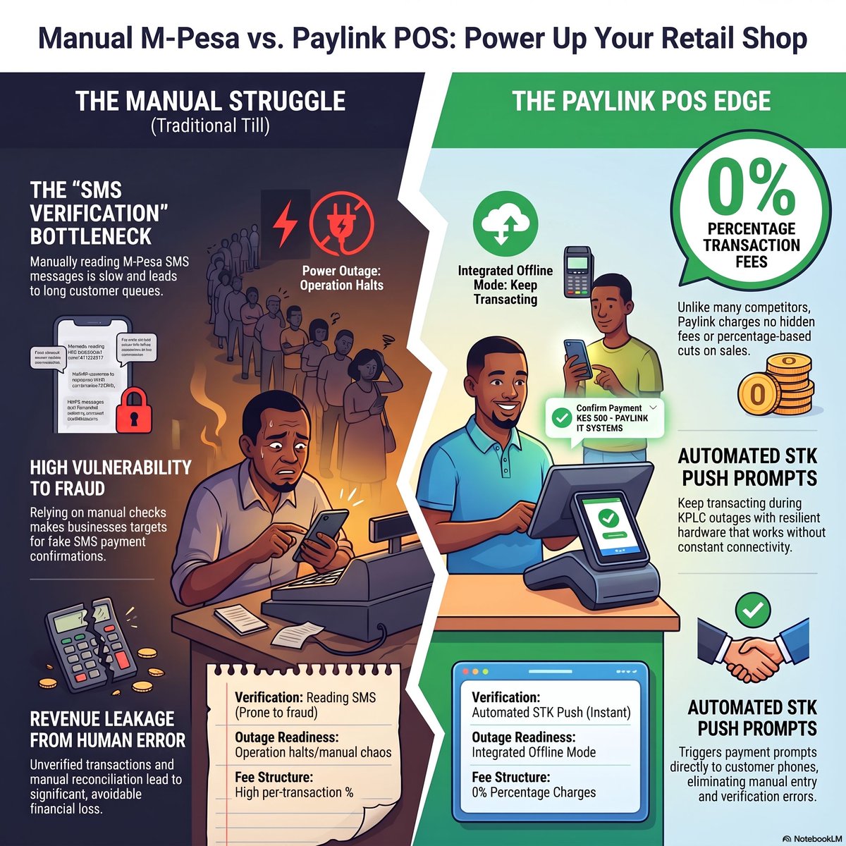 PaylinkIT's tweet photo. Power went out, but Paylink IT Systems made sure they didn't take my sales! 🚀⚡
When the lights go out, does your business stop? Relying on a personal phone to manually verify M-Pesa "Buy Goods" Till Number SMS messages creates a massive vulnerability in your operations. https://t.co/vRjcD73DJ3