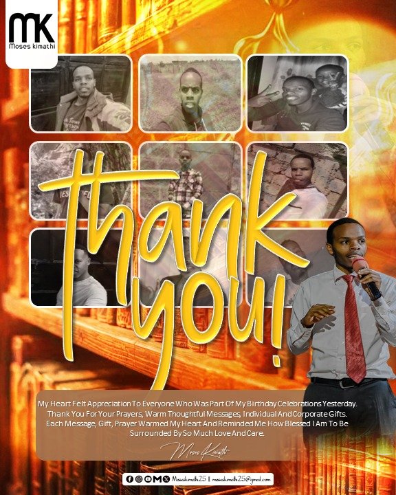 moseskimathi25's tweet photo. I am truly grateful to everyone who took the time to celebrate my birthday with me. Your prayers, kind wishes, thoughtful messages, phone calls, and every expression of love made my day incredibly special.

@Churchposters01 https://t.co/RcAhMrB4m4
