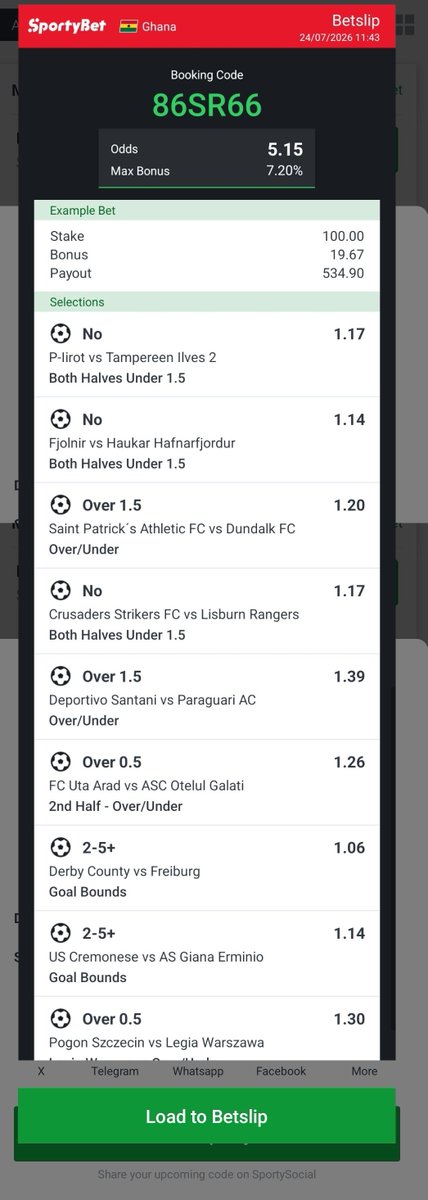 dailyprofit96's tweet photo. π― SPORTYBET CODES:
π₯ 5 Odds: 86SR66
π₯ 5 Odds: DYRKGH
β οΈ Not recommended for persons under 18. Please gamble responsibly.
Letβs cash out! π₯π° #SportyBet #BettingTips #Odds #Winning #GameOn https://t.co/WUOgiIV8mh