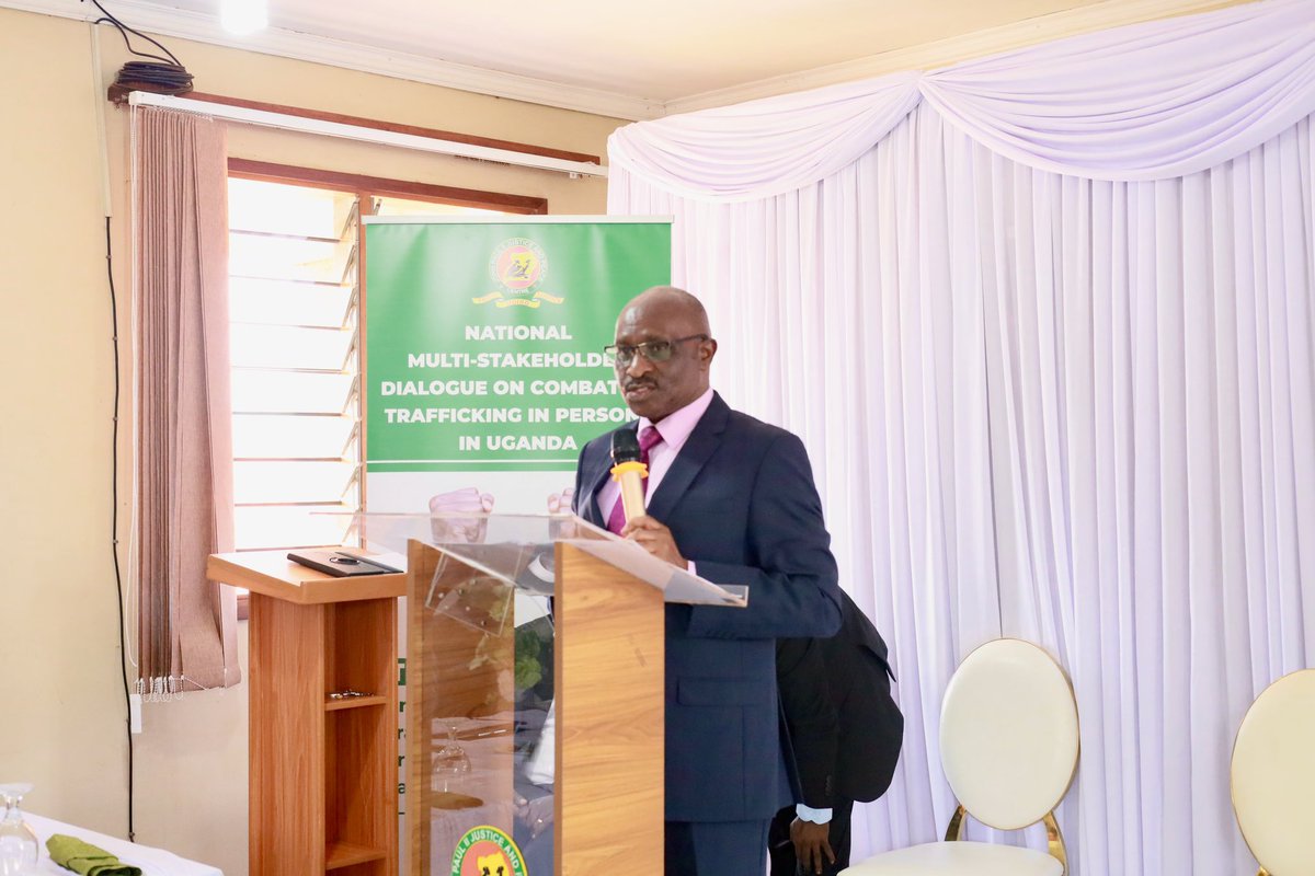 Mglsd_UG's tweet photo. Hon. Gen. @Tumukunde_ has called for stronger coordination among Government institutions, CSOs, development partners and other stakeholders to combat trafficking in persons in Uganda.

Speaking at the National Multi-Stakeholder Dialogue on Combating Trafficking in Persons at John Paul II Justice and Peace Centre, he emphasised the need for collective action to prevent trafficking and protect vulnerable communities.

Hon. @simonmulongo, Minister of State for Labour, Employment and Industrial Relations, reaffirmed Government’s commitment to promoting safe labour migration and strengthening measures to combat trafficking in persons.

The dialogue brought together stakeholders including the Commissioner for Employment Services, Dr. @LEgulu, IOM, Government agencies, CSOs and development partners.