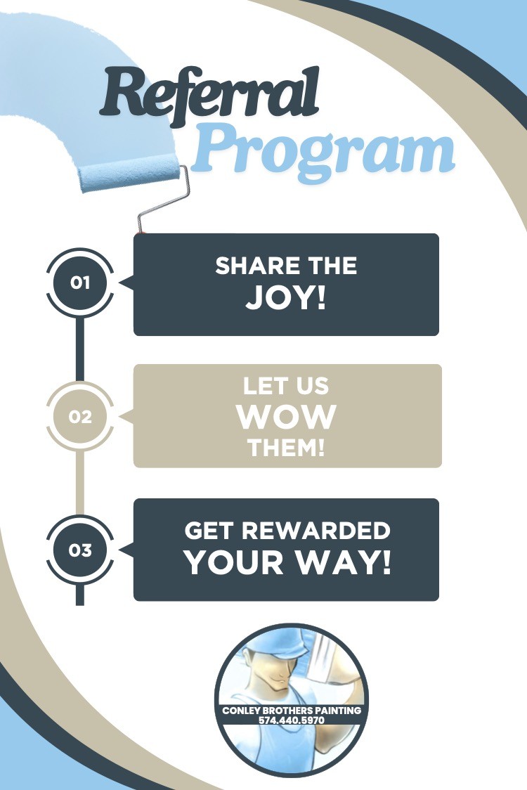 ConleyBrosPaint's tweet photo. A referral is the highest compliment we can receive.
Conley Brothers Painting rewards you with $50 every time someone you send our way books a painting job in South Bend or across the Michiana area.
📲 Book now: (574) 440.5970
#ReferralProgram #MichianaPainters https://t.co/GYKS5GZTdC