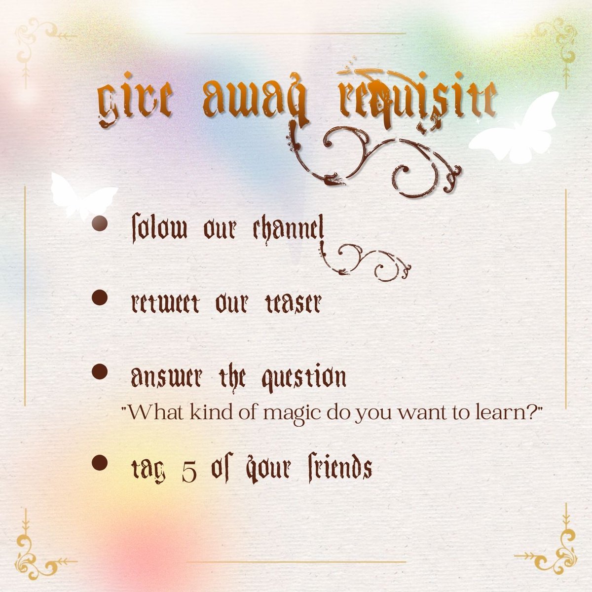 MedeisAtelier's tweet photo. ᅠ
A rare opportunity has found its way to the hands of the fortunate. This parchment holds a chance to 𝑐𝑙𝑎𝑖𝑚 𝑎 𝑝𝑙𝑎𝑐𝑒 within the Atelier before its doors open to all. Read the instructions carefully before making your 𝗺𝗮𝗿𝗸!
ᅠ https://t.co/wdlU4PtG5m