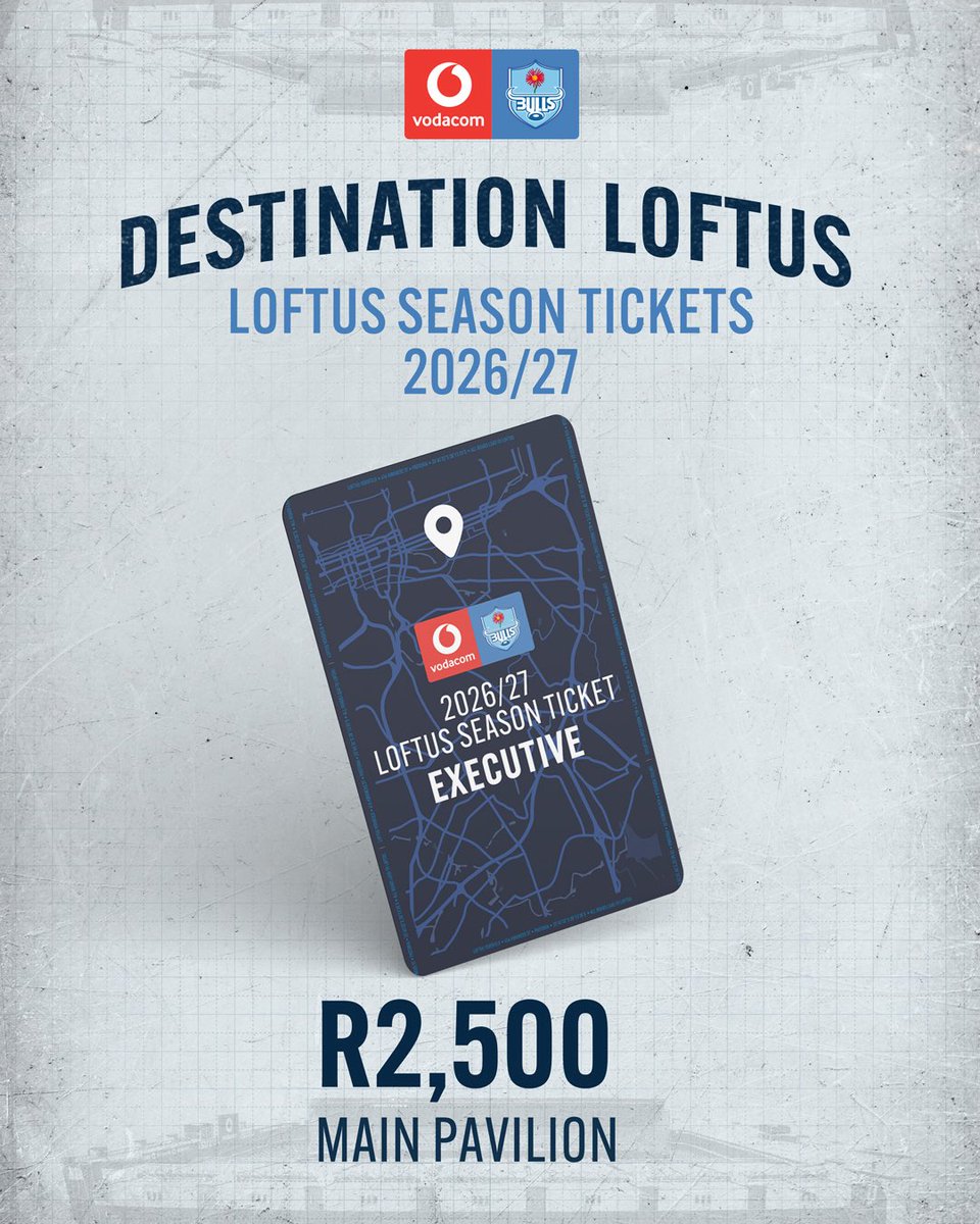 BlueBullsRugby's tweet photo. SECURE YOUR SPOT NOW ๐ฅ
Get your 2026/27 Loftus Season Ticket NOW ๐ https://t.co/XSxoFsuvTJ
#DestinationLoftus https://t.co/GlkQkEMpJ8