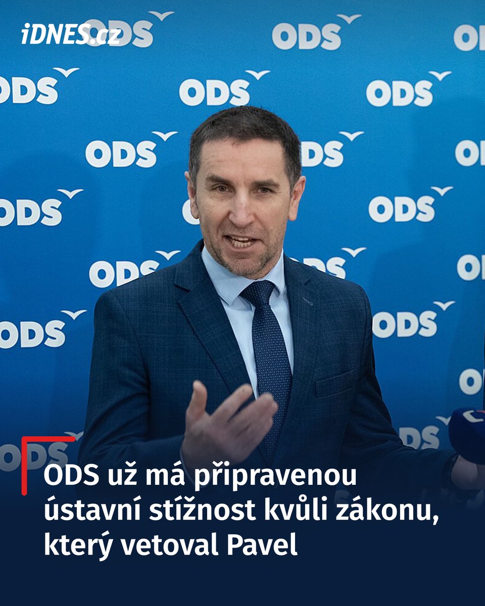iDNEScz's tweet photo. Opoziční občanští demokraté už mají podle prvního místopředsedy Karla Haase připravenou ústavní stížnost kvůli návrhu, který vetoval prezident Petr Pavel. Vláda v něm usiluje o rozvolnění rozpočtové odpovědnosti. 

👉 https://t.co/JAwdx1MWKG https://t.co/DR23RB9Ay8