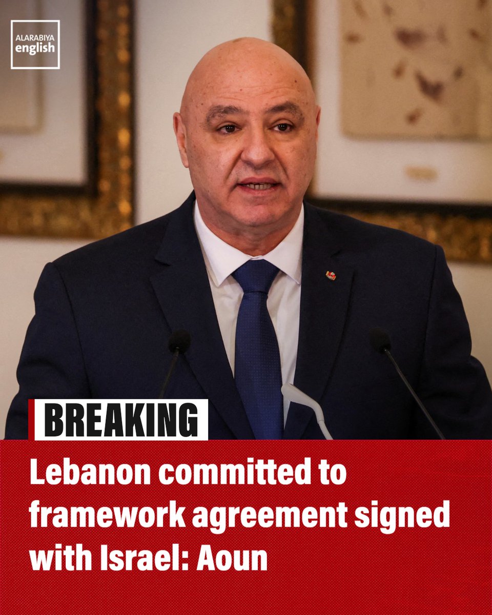 President Joseph Aoun says Lebanon is committed to the framework agreement