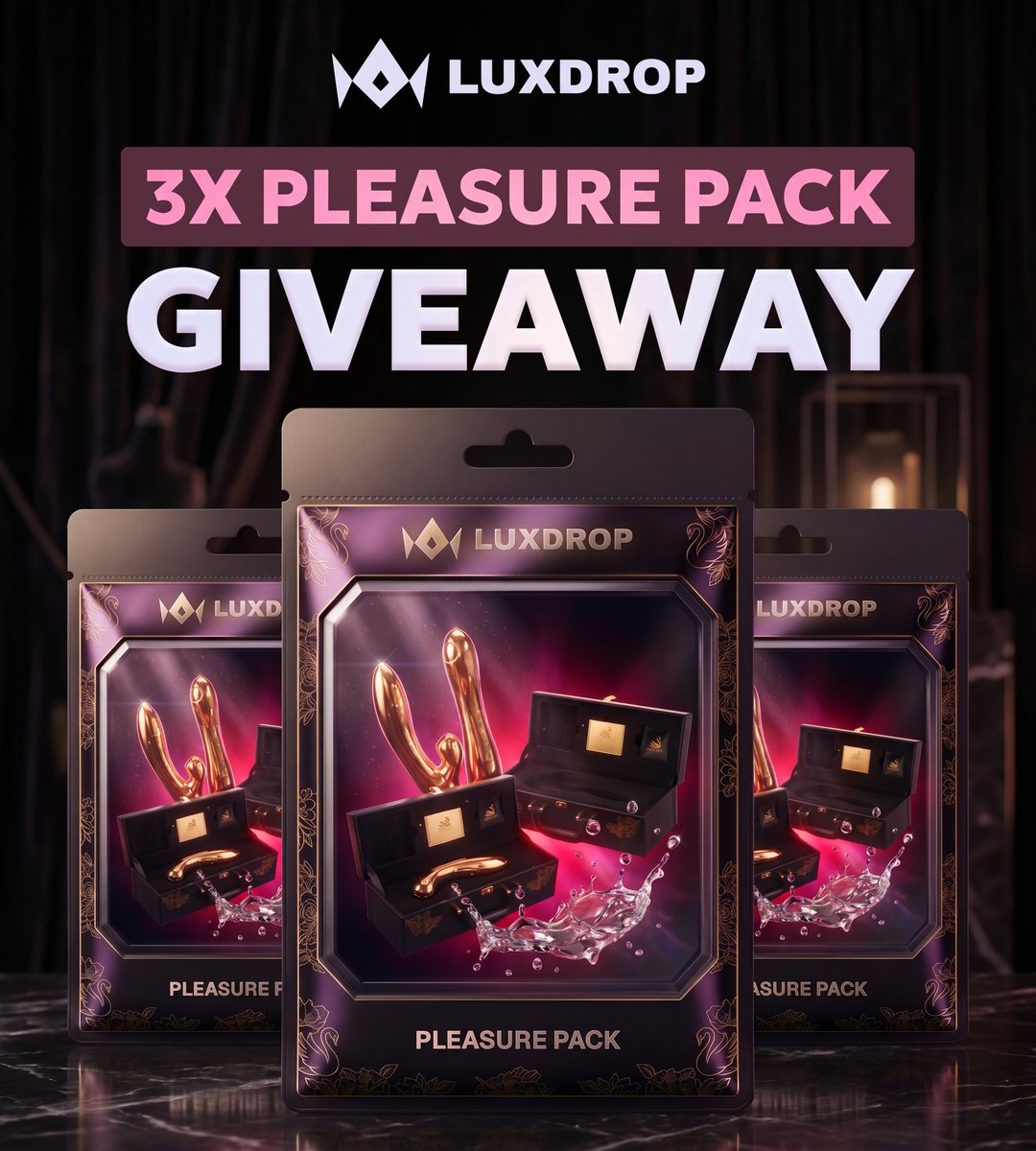 LuxDropCom's tweet photo. Pleasure Pack Giveaway ( $124.38 x 3 )

✅Follow @LuxDropCom 
✅Like &amp; Retweet
✅Tag 1 Friend

Drop your LuxDrop Usernames Below 👇🏻 https://t.co/3sZzyo7VW0