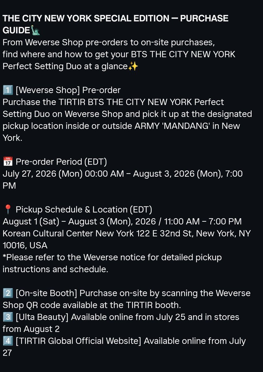 AriosTKstars's tweet photo. V X TirTir | BTS THE CITY ARIRANG NEW YORK with TIRTIR CONCERT PROOF BAR. 🛍️💄🤑🎁

#V #thv #TirTir #BTS_ARİRANG

https://t.co/mJUMj2wPqI

https://t.co/ZA2VfhW390

https://t.co/QPFC6hb5Lv https://t.co/whFVuVbrMN
