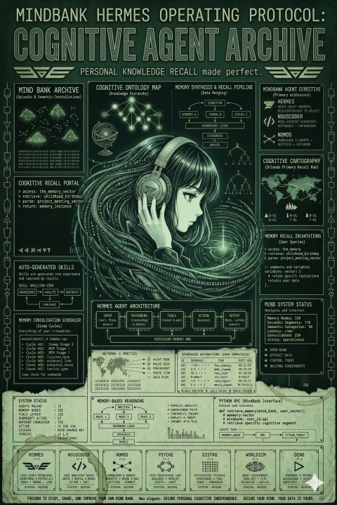 entri3's tweet photo. MindBank v0.6.0

A major update focused on making agent recall actually work end-to-end, a fully
Recall &amp; memory quality (critical fixes)
Fixed silent search failure: the Hermes plugin checked fully working.
https://t.co/icNI6yfAHV https://t.co/tnXBN3aHIg
