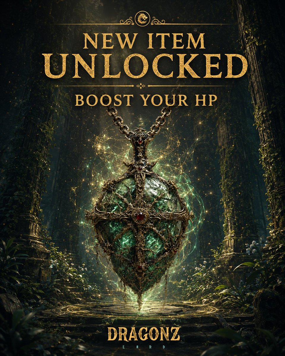 dragonzlandx's tweet photo. 💚 NEW ITEM: Amulet of Eternal Health (S) 🐉

❤️ +20,000 Health
🛡️ Level 3 — Paladin: +1,000 Health to all cards
⚔️ Level 8 — Titan: +50 Health &amp; Strength to all cards

Upgrade the relic. Empower your deck. Become unbreakable. 🔥 https://t.co/JpYuhlHzn8