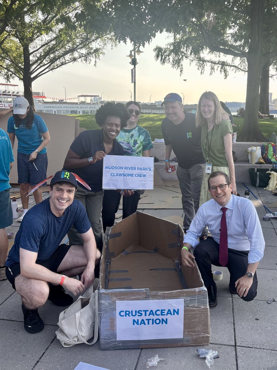 MicahLasher's tweet photo. It was great to be with so many community members along the Hudson last night to kick off this year’s City of Water Day! Thank you to @OurWaterfront and all the organizational partners who bring New Yorkers closer to their waterfronts.

Stay tuned for next year — I’ve promised to build my own cardboard kayak and hop in!