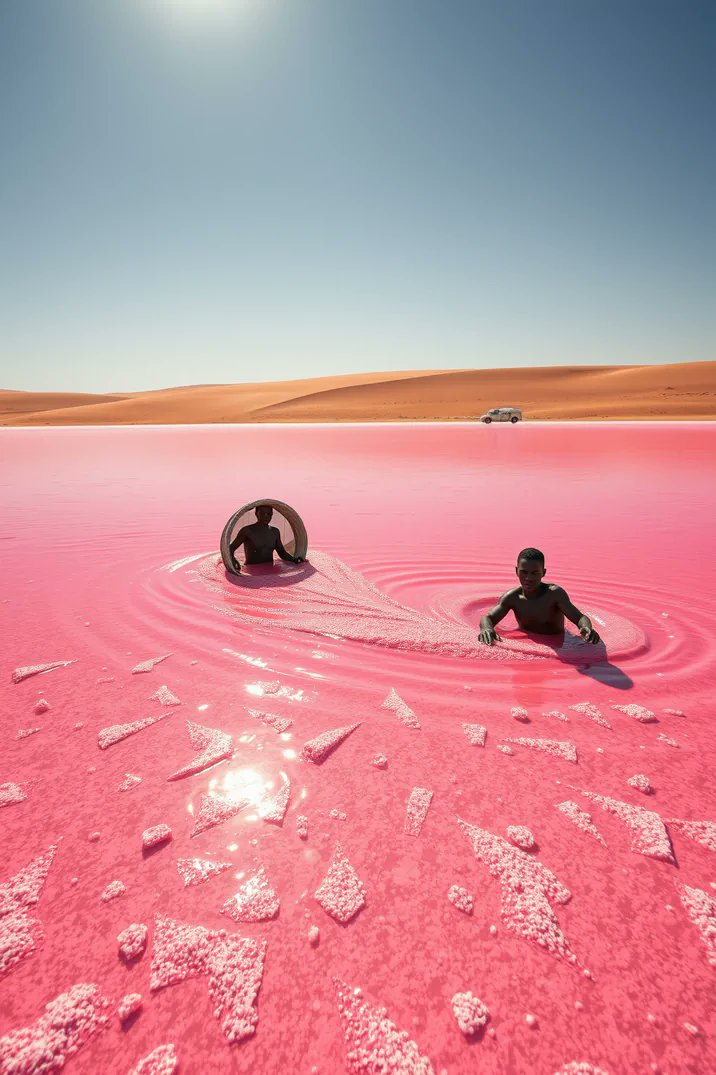 ab_cd_1235's tweet photo. Pink, Lake Retba in Senegal 🇸🇳 https://t.co/w3QP2ZVeLP