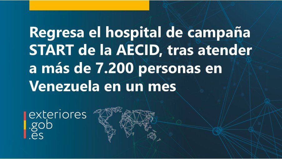MAECgob's tweet photo. El ministro @jmalbares agradece la labor de los 90 integrantes del equipo START de la @AECID_es desplegado en Caracas.

El START ha estado presente durante un mes en el país para atender a la población afectada por los seísmos registrados en Venezuela.

🔗 https://t.co/VJvvErPFtD https://t.co/bpVhORVQZ7