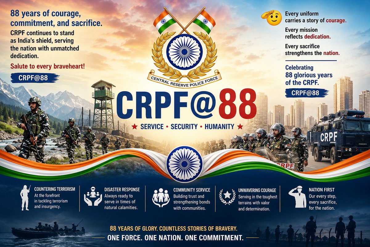 Phool_Singh4's tweet photo. 🚨 Every operation, every rescue, every success reflects the professionalism and dedication of the CRPF family. Saluting 88 yearsof excellence. CRPF@88 🇮🇳 #CRPFRaisingDay #CRPFDay https://t.co/ml9PDivk58