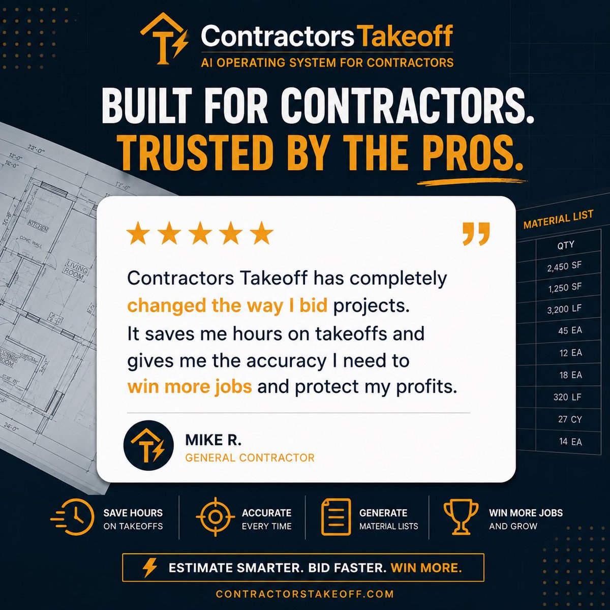 micgavjr's tweet photo. Save hours on takeoffs, generate material lists in seconds, and bid with confidence. Stop estimating the hard way.

Try Contractors Takeoff today: https://t.co/vtZ1z8qAbb

#smallbusiness #ConstructionTech #GeneralContractor #ConstructionBusiness https://t.co/0ophcgyTsv
