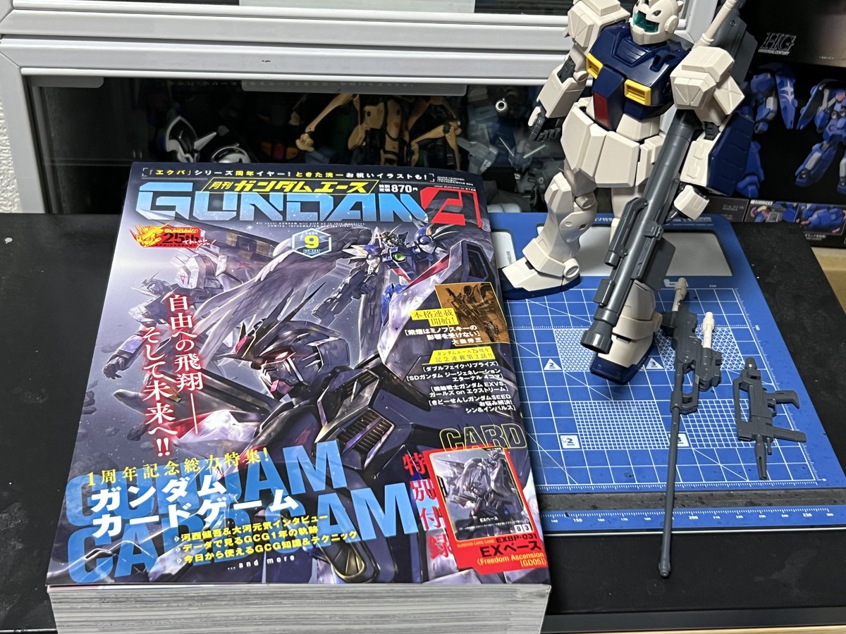 rofua's tweet photo. 新作のアレックスゼロ楽しみですな
しかし新作は宇宙世紀なのかアナザーなのかA・A(アフターアポカリプス)って時代表記だが果たして
そしてパケ買いならぬ表紙買いしちゃったガンダムエース。好きなガンダム勢揃い
隣のセミストは武装付け替えてブンドド楽しい金曜日 https://t.co/4UAASEwVxG