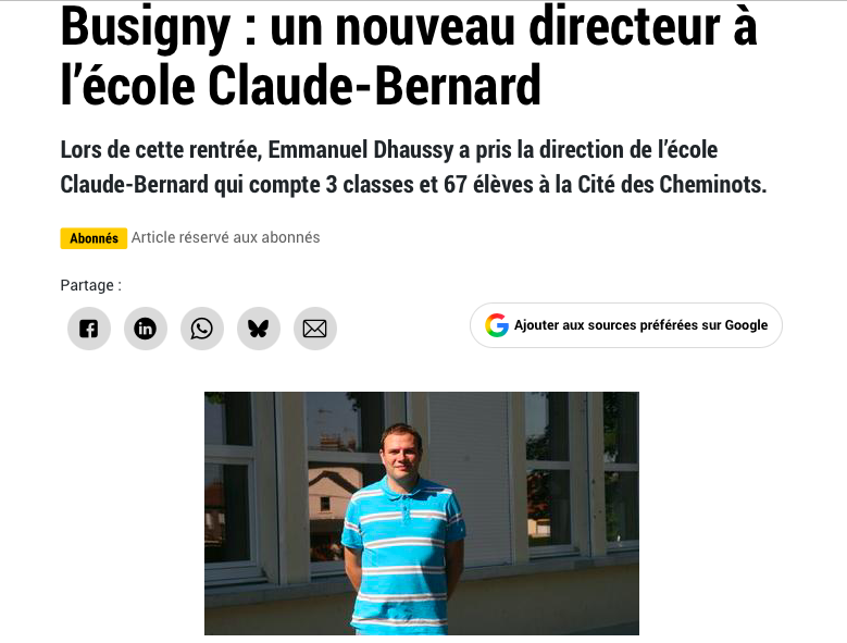 TeamFSociety1's tweet photo. #Pédocriminel 

💥Le directeur de l’école primaire Claude Bernard à Busigny, Emmanuel Dhaussy  a été placé en détention provisoire pour des faits d’agressions sexuelles et corruption de mineurs. 

Il a été suspendu par le rectorat. https://t.co/1i1XnsKcXP
