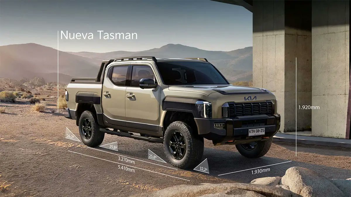 Auto_Plus_arg's tweet photo. Kia lanzó oficialmente la nueva Tasman en Argentina y rompió la rutina del segmento. Con un diseño hiper cuadrado y precios en dólares, busca pelearle a Hilux, Ranger y Raptor.

Te contamos lo clave en este hilo 👇 https://t.co/PUx6IwdJUU