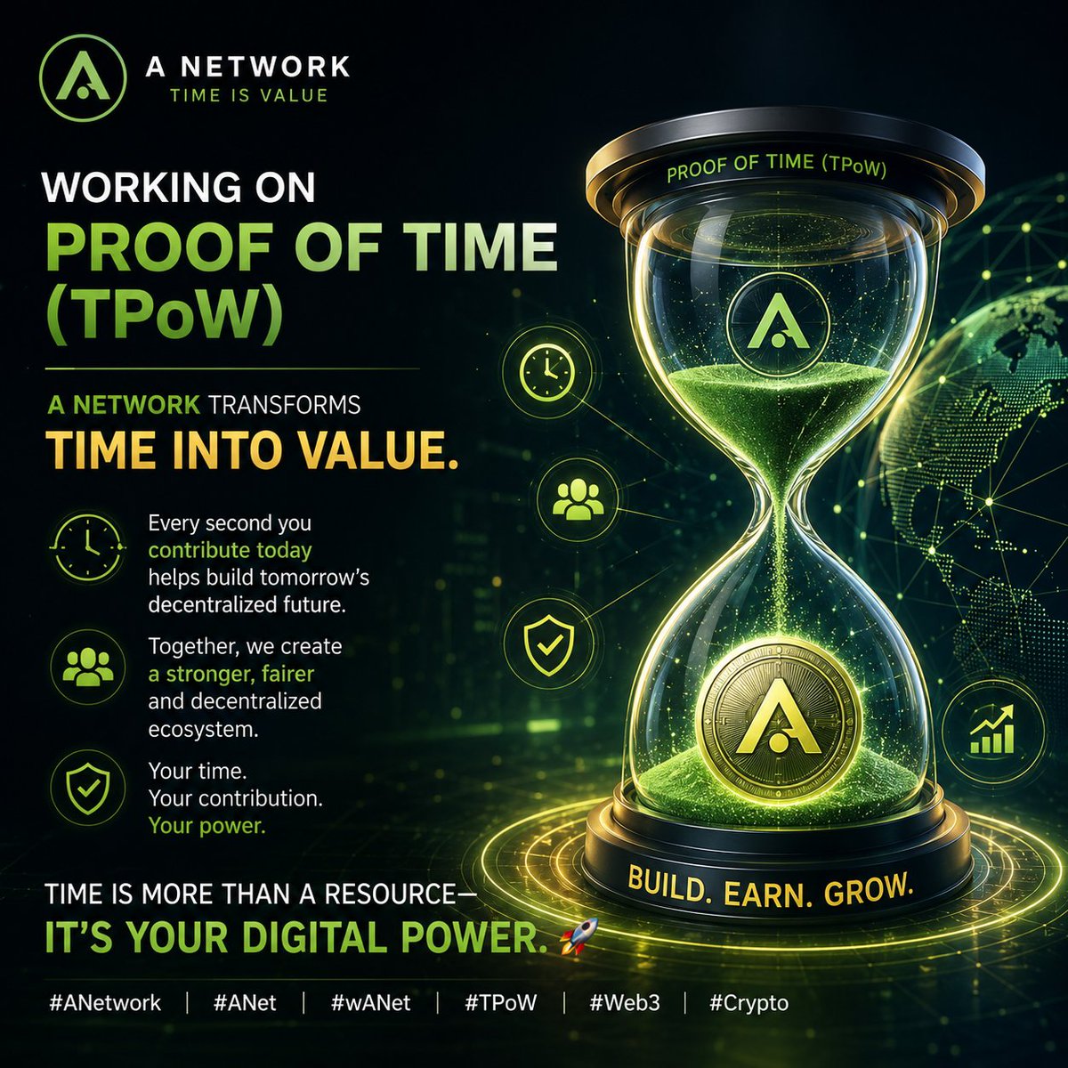 ashokagarwal304's tweet photo. Every second matters⏳
With Proof of Time (TPoW) A Network transforms your time into real digital value
The moments you contribute today help power a stronger more decentralized tomorrow
Time isn't just passing—it's creating opportunity
#ANetwork #ANet #wANet #TPoW #Web3 #Crypto https://t.co/9ZqTx0Ygdt
