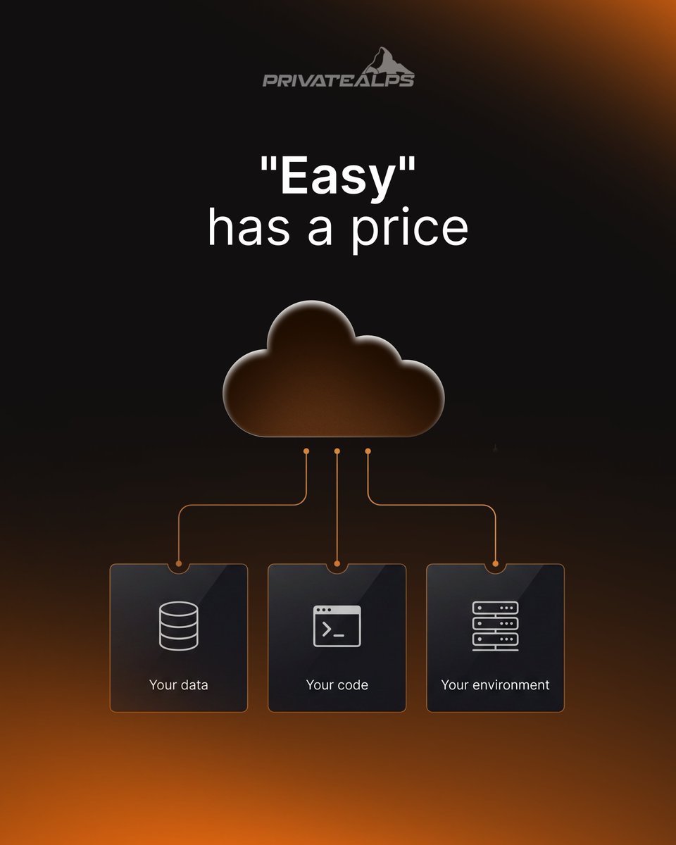 PrivateAIps's tweet photo. "Easy" cloud means easy for the platform. Vendor access by default, limited visibility into logging, terms that shift mid-contract, pricing on their schedule.

If this sounds familiar, repost so others know what they're signing up for 🔁
#Infrastructure #HostingSolutions #WebHosting
