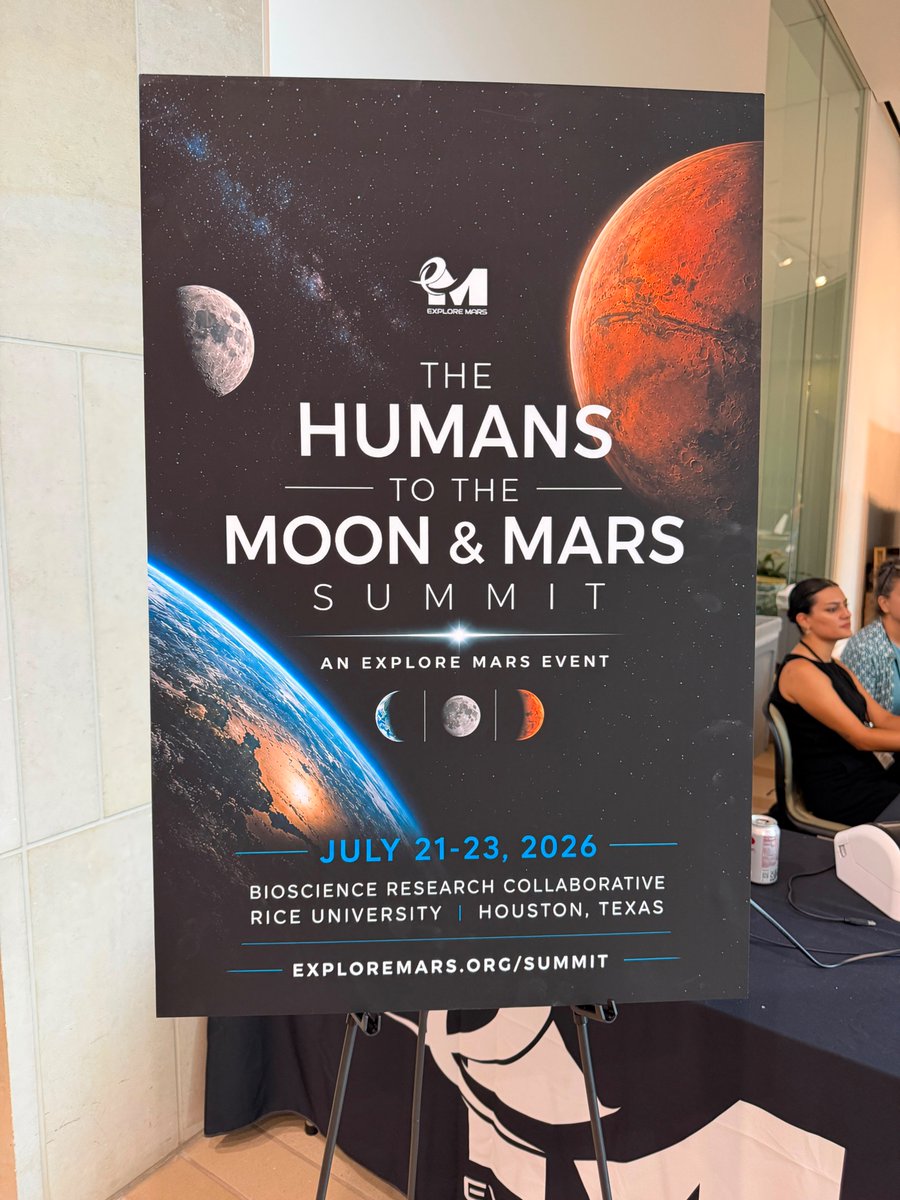 theinspired24's tweet photo. I24 made an appearance at H2M2 2026 (Humans to Moon & Mars) Summit put on by @ExploreMars at @RiceUniversity in Houston, TX on July 22nd and 23rd. 🚀

We had a table where we promoted I24 and showed off our Spaceflight Training Program, past and future. 🧑‍🚀

Meet a ton of amazing folks and talked space all day. Was amazed by the science behind hibernation research that @spacebiostasis is doing. (Amaze!)

I24 members Mario “Leo Prime” Espinosa, Nevin "Phronesis" Shah were present to support and assist I24 President Andrew “Titan” Parris with operations. We had visit from I24 members Jenni “Stargazer” Hesterman and Erika “Spectra” Rivera. 👨‍🚀

Spectra even tried her hand at an EVA task with our training board. 👩‍🚀

Many thanks to Chris Carberry and @ExploreMars for their hospitality and support. Looking forward to next year’s event. 🌎🌍🌏