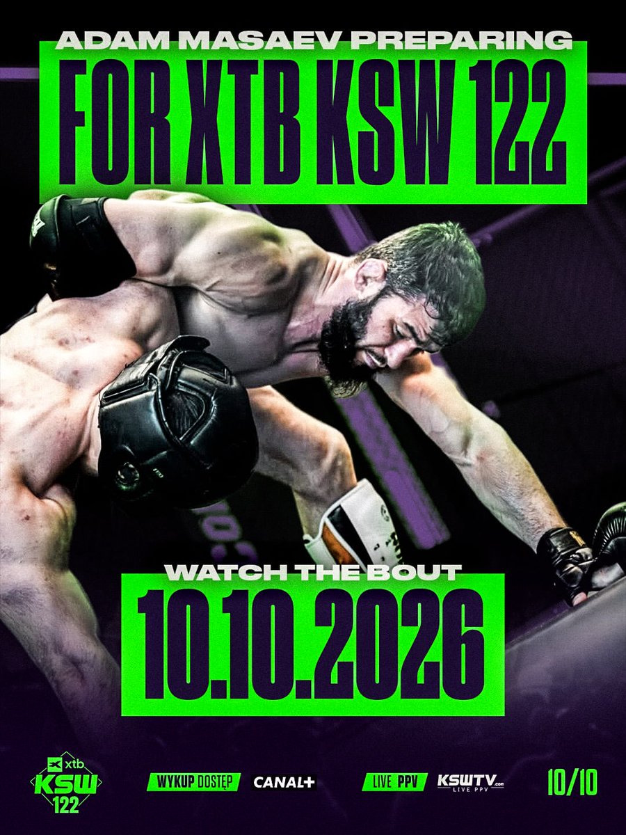 KSW_MMA's tweet photo. Adam Masaev in camp with one of the best middleweights 🔥
🚨 Tickets going quick secure yours before they’re gone.
XTB #KSW122 | OCT 10 | Rzeszów | Tickets 🎫 @eBiletPL https://t.co/Ll7AjOZY9L