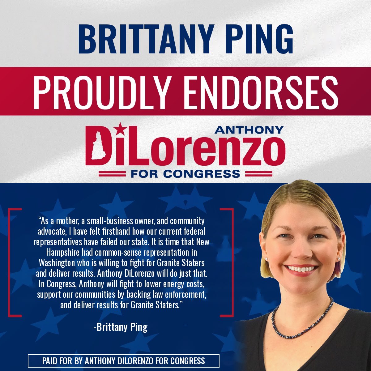 DiLorenzo4NH's tweet photo. Thank you, Brittany Ping, for your support! https://t.co/9ydaq6pPg3