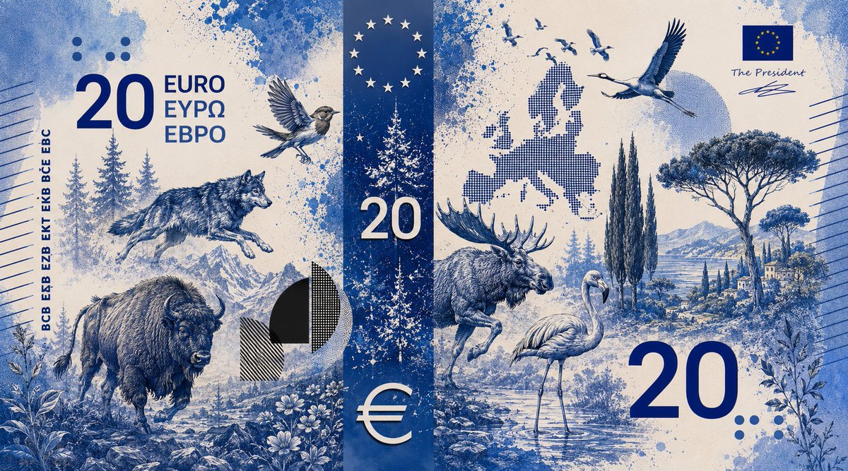 BasileMoyaerts's tweet photo. I really like some of the proposed banknote designs, but I feel the themes aren’t European enough. 

Why not celebrate our shared achievements and be optimistic about our common future? That’s a story worth telling on the euro.

(Just a rough concept, I’m not a designer) https://t.co/5s78JHd7ma