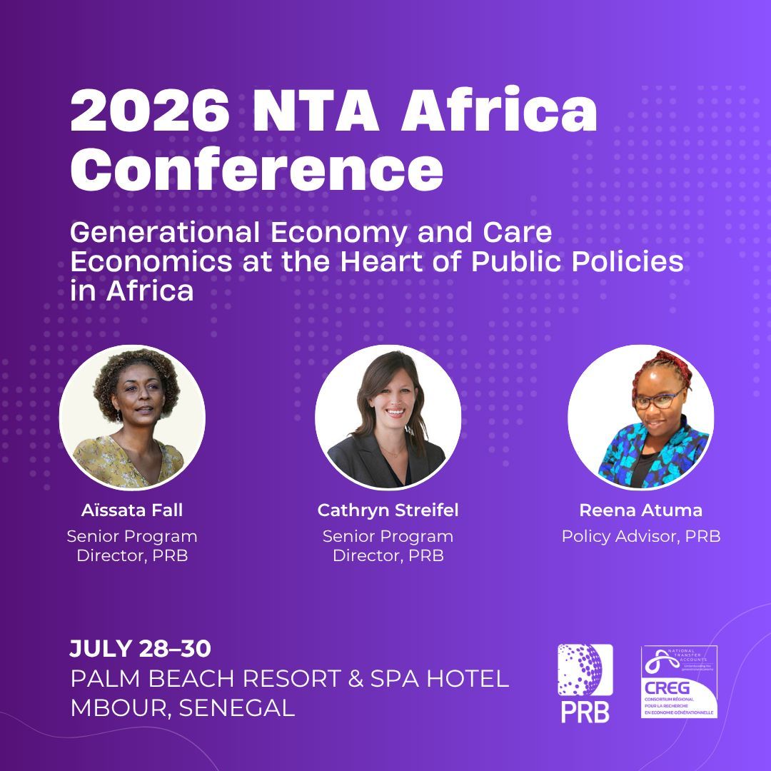 PRBdata's tweet photo. 🌍 Next week, PRB joins partners in Senegal for #NTAAfrica2026.

As co-organizer with @CregCenter, we're leading sessions on financing care policies &amp; turning evidence into decision-making—plus launching new resources for policymakers &amp; researchers.

Attending? Let's connect! https://t.co/AOLgReGr1q