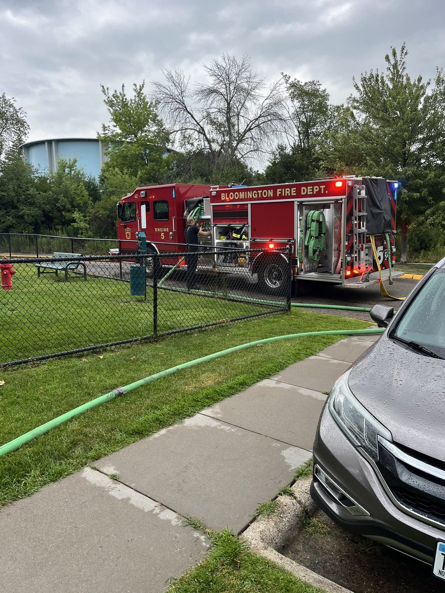 BFD_MN's tweet photo. Structure Fire- 5200 block of West 102nd St. BFD crews contained the fire at an apartment building involving decks on two units. No injuries and the cause is under investigation. https://t.co/BjnHB3Sk7h