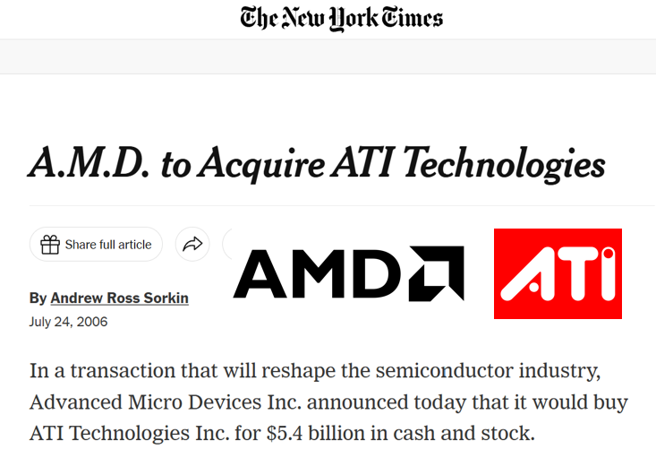 SasaMarinkovic's tweet photo. 20 years ago today, @AMD announced its acquisition of ATI Technologies, bringing together world-class processor and graphics innovation under one roof. 

That combination gave AMD the enduring and unique ability to deliver high-performance CPUs and GPUs across PCs, gaming, data centers, and AI - a broad portfolio of industry-leading products unmatched by any other company to this day.

Former ATI. Proud AMDer.