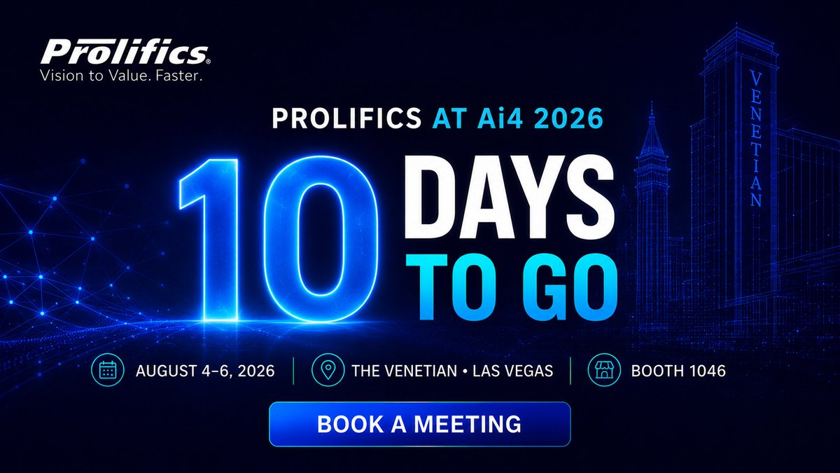 Prolifics's tweet photo. The countdown is on, and Prolifics is getting ready to meet enterprise AI leaders, innovators and decision-makers at Ai4 2026 in Las Vegas.

Book a meeting with Prolifics at Ai4 2026: https://t.co/gbQwwGDPzA

 #Ai42026 #AIAgents #AgenticAI #GenerativeAI #AITransformation https://t.co/KreMxNyXC3