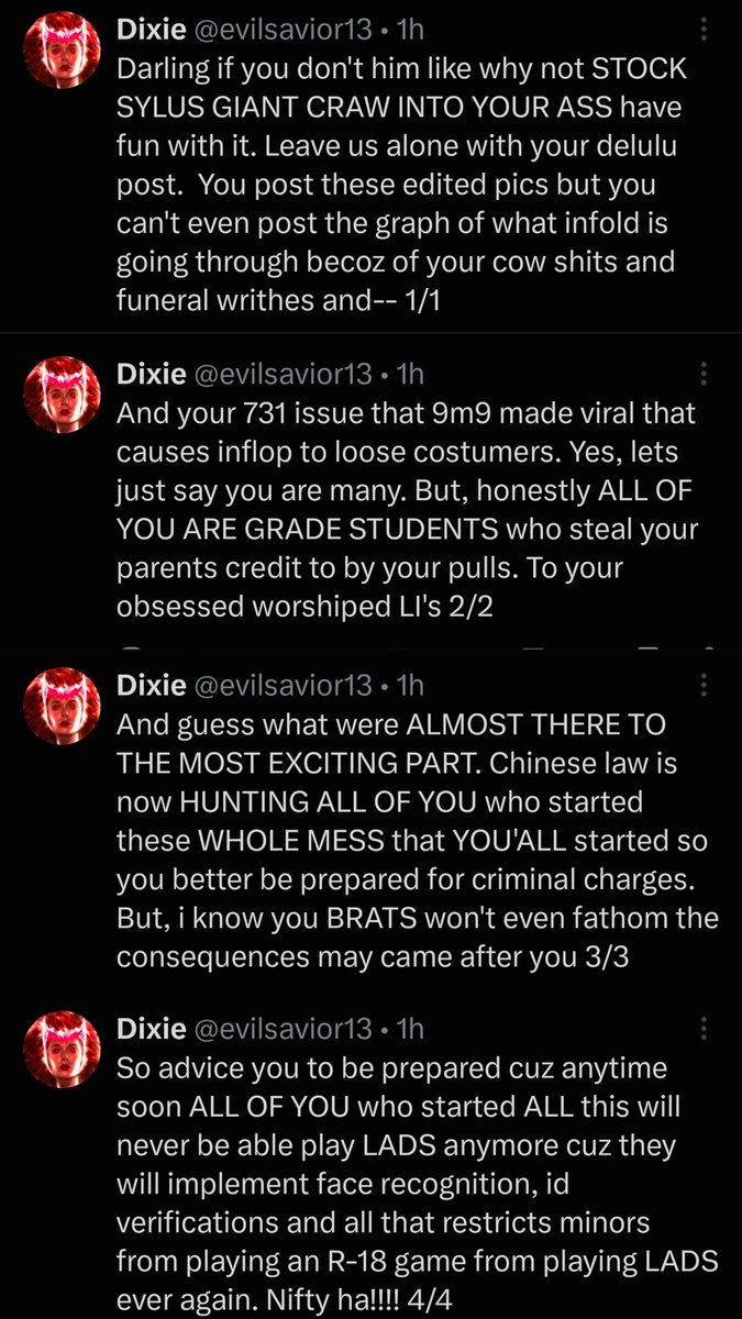 SayuriNittaLADS's tweet photo. Holy coke rant... 
You crashed out this hard under a post about fandom-size numbers, addressed none of my points, and somehow threatened an adult with age verification for minors like that’s a bad thing...? 😂 
I’m lost. What point were you trying to make? https://t.co/5LclwRQKSN