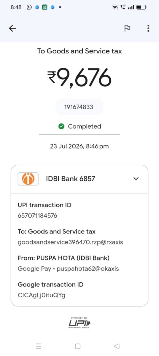 HotaJanaki's tweet photo. Whose Fault is This ?  Who is Responsible for Upcoming Penalty. I have paid RCM GST Return. @cgstcusbbsr @askGST_Goi @Banijyakar  @IDBI_Bank https://t.co/UW0GjTu3gF